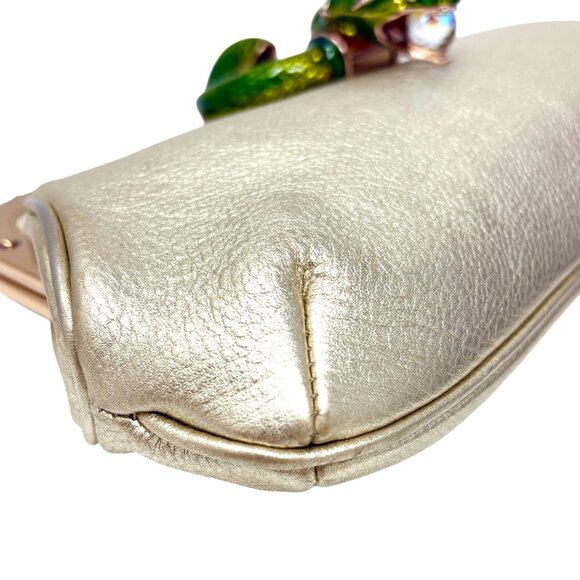 GUCCI Vintage 2004 Bamboo Chain Shoulder Bag Rhinestone Snake Gold [106051] - Picture 9 of 12